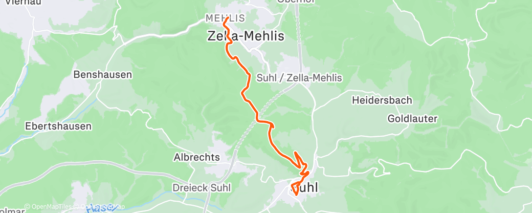 Map of the activity, Afternoon Hike