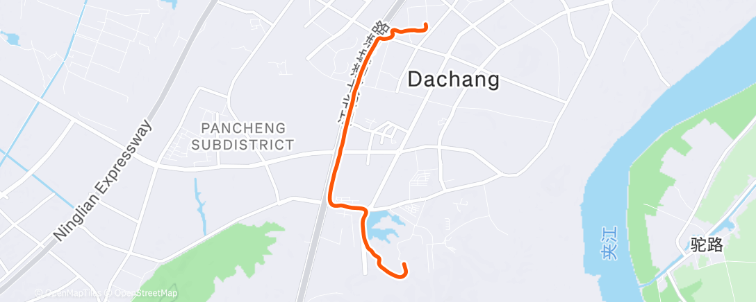 Map of the activity, 晨间跑步