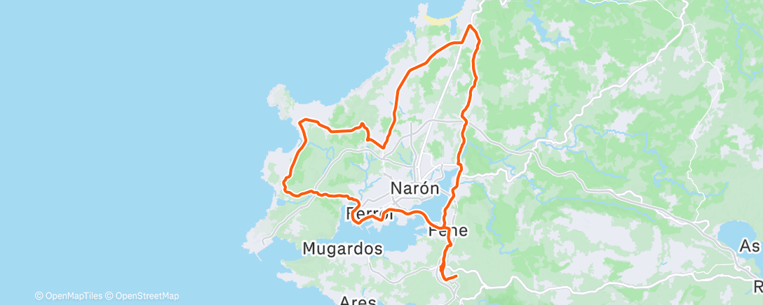 Map of the activity, Bicicleta a la hora del almuerzo