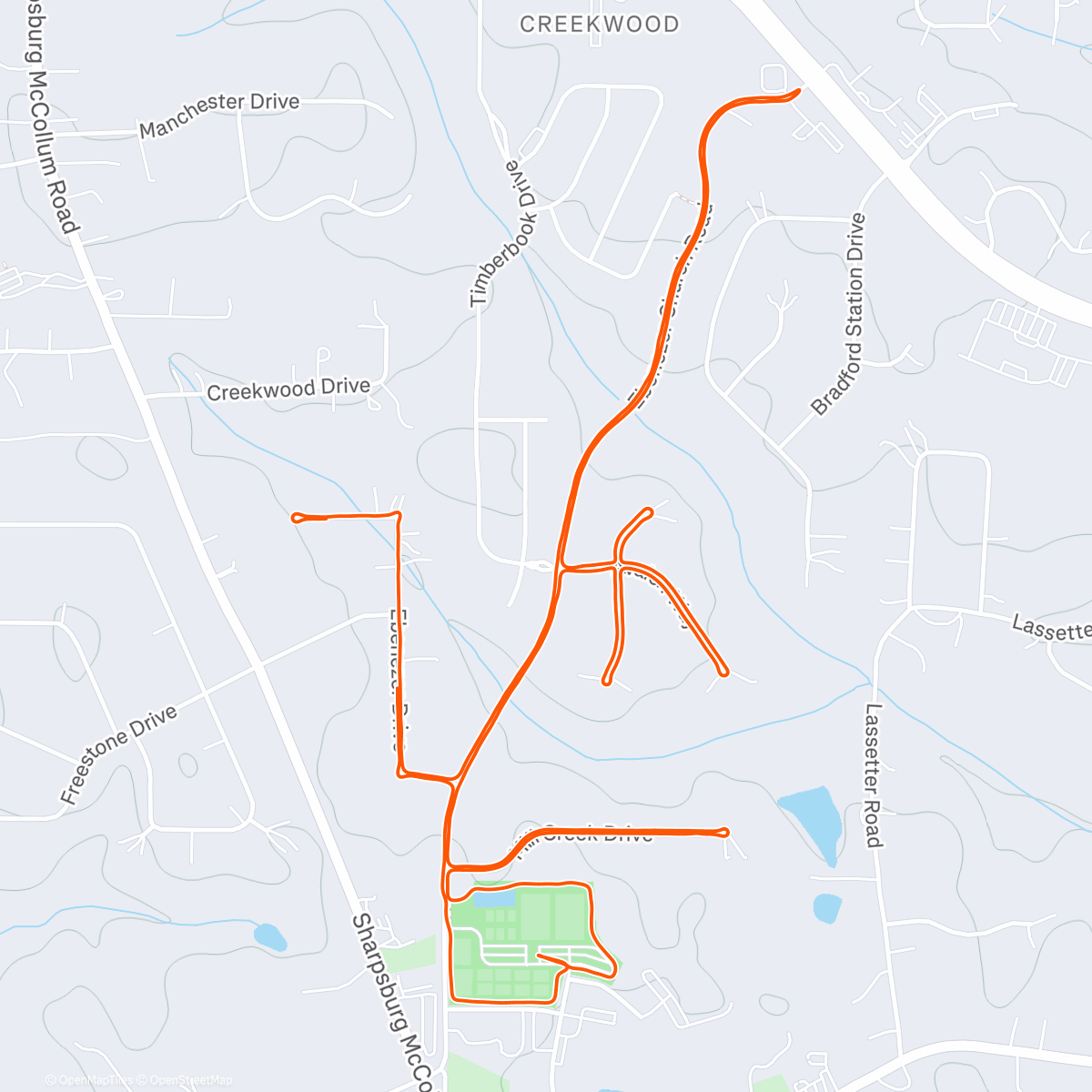 Map of the activity, Shakeout w/ Grace