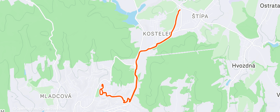 Map of the activity, Lunch Run