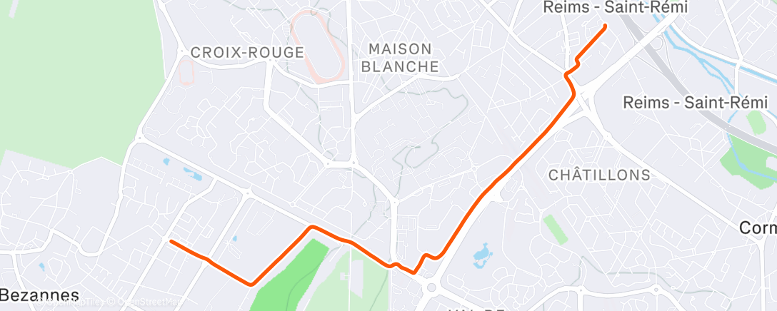 Карта физической активности (Sortie vélo le midi)