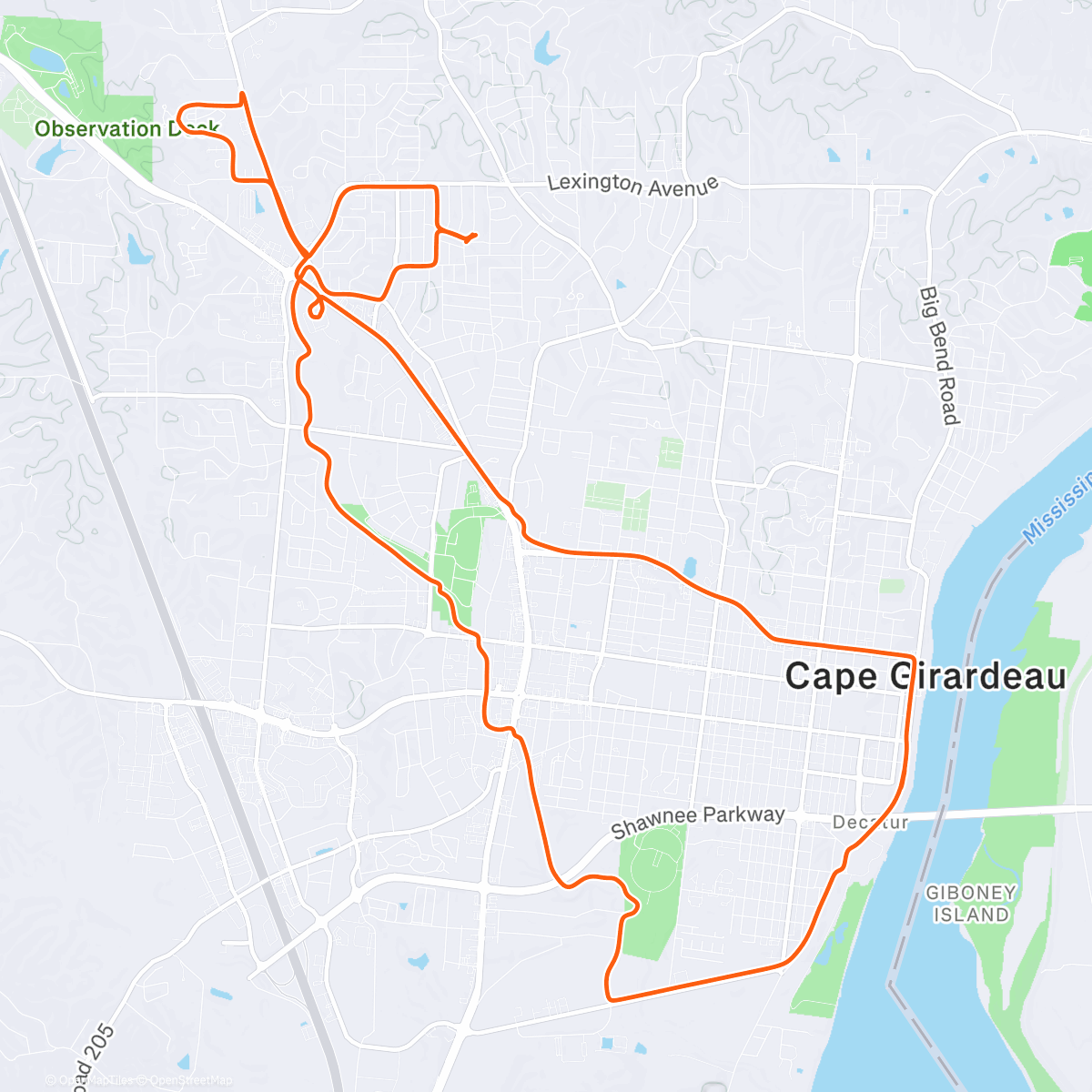 Map of the activity, Short windy loop