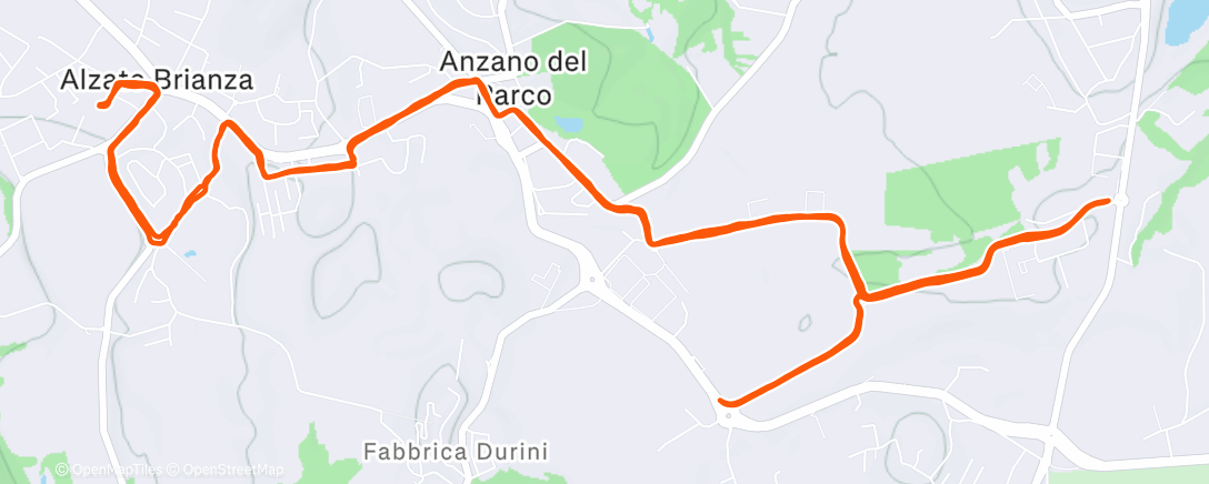 Map of the activity, Corsa serale