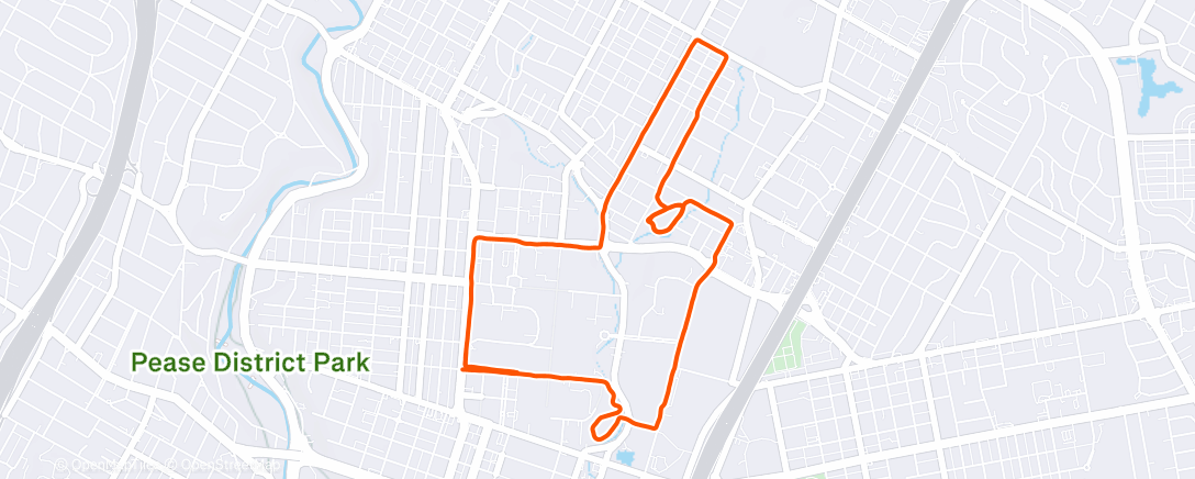 Map of the activity, Afternoon Run