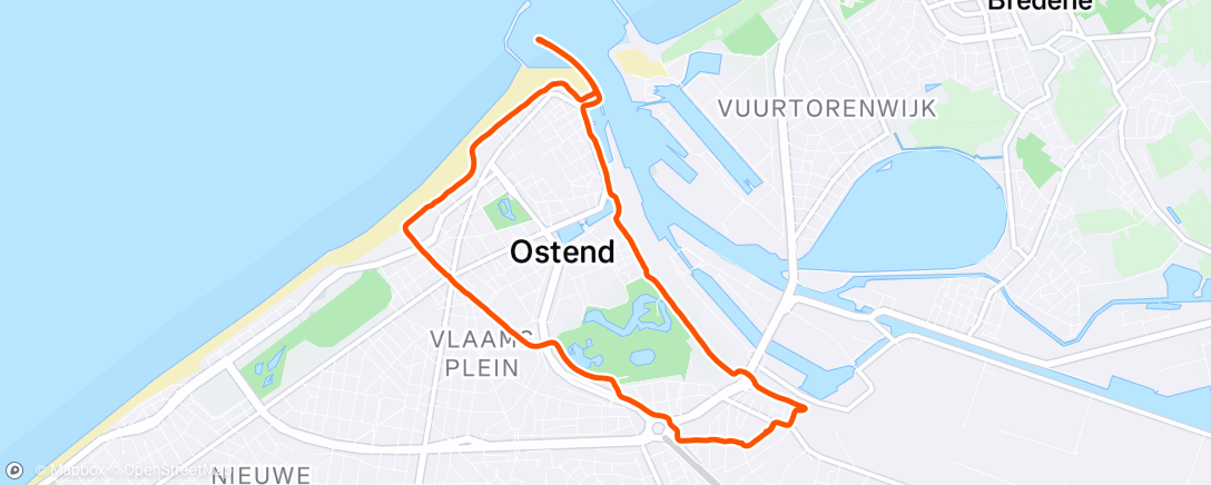 Map of the activity, Middagloop