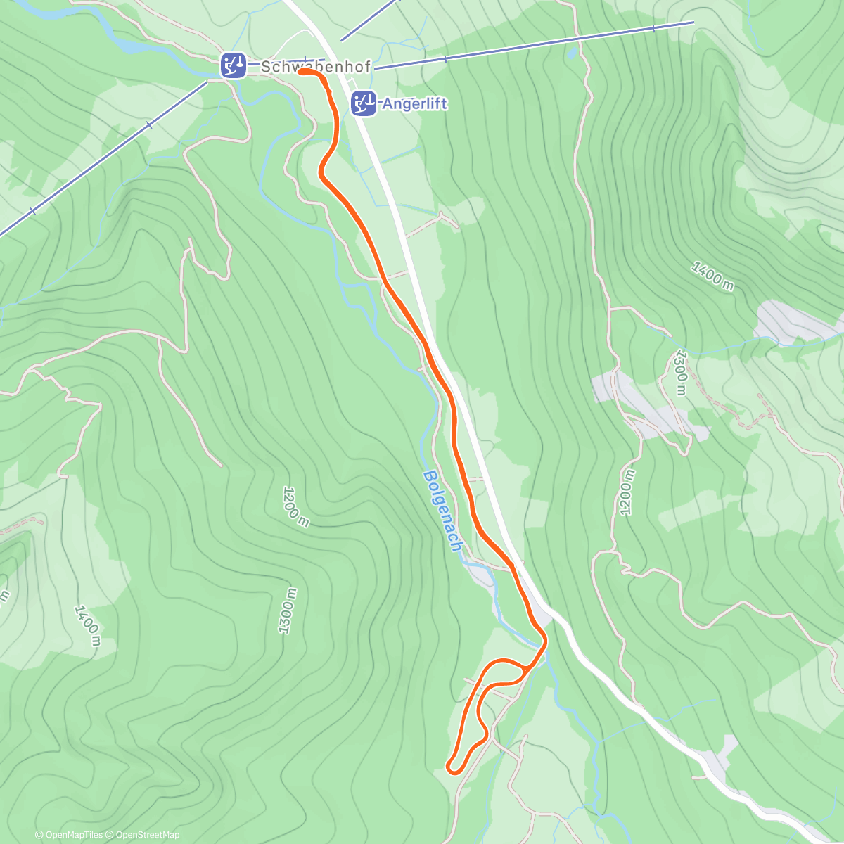 Map of the activity, Balderschwang again ☀️
