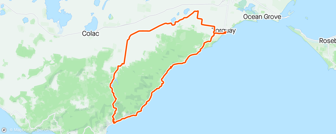 Map of the activity, Great Ocean & Otway Classic
