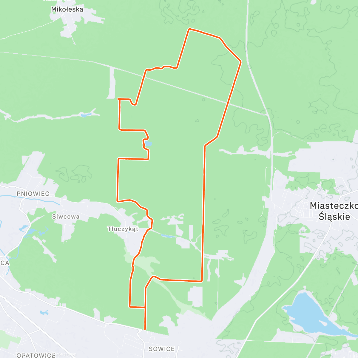 Map of the activity, Lunch Run