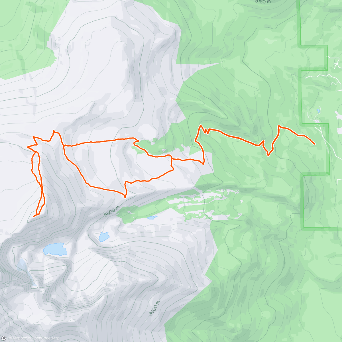 Map of the activity, Mount Lady Washington