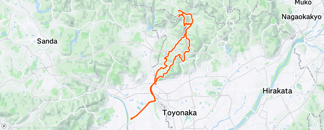 Map of the activity, pupha FAトレーニング？ライドin北摂⛰️