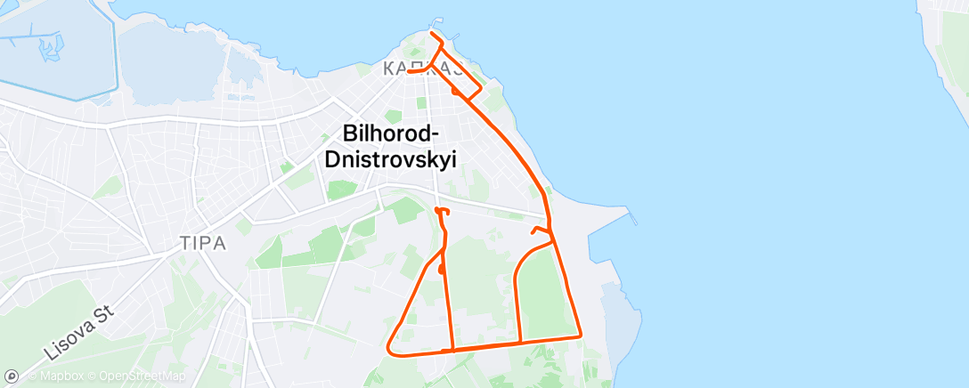 Map of the activity, Вечерний велозаезд