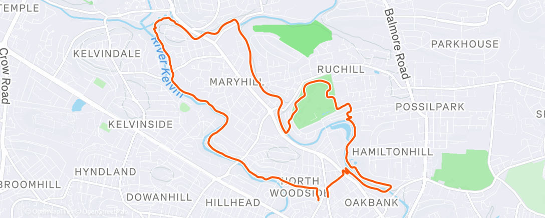 Map of the activity, Evening Run