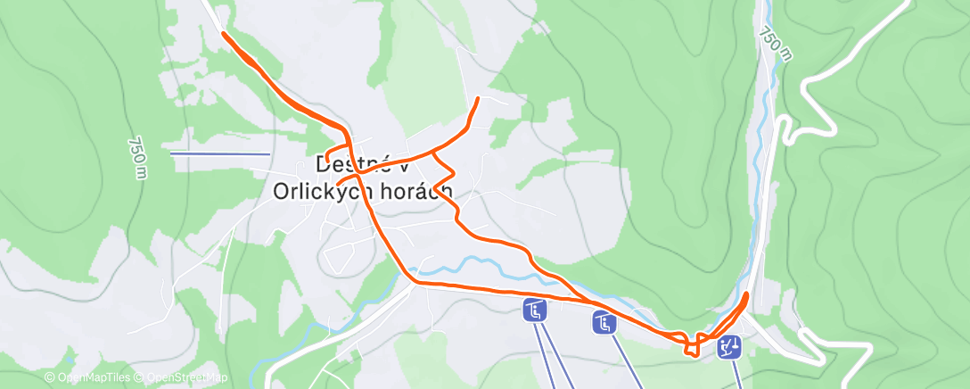 Map of the activity, Night Run