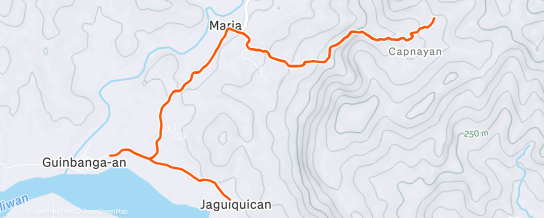 Map of the activity, Afternoon Trail Run