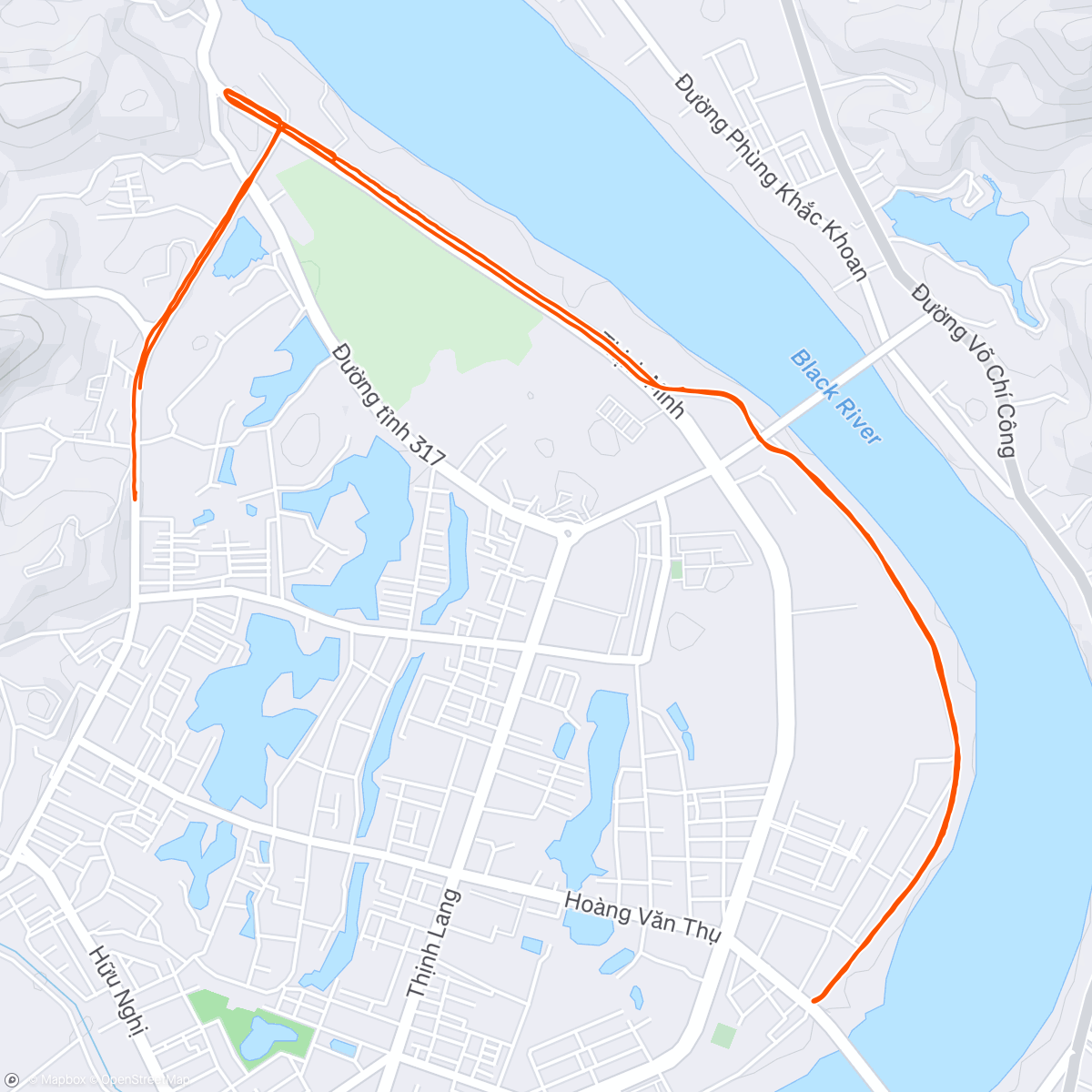 Map of the activity, Evening Run