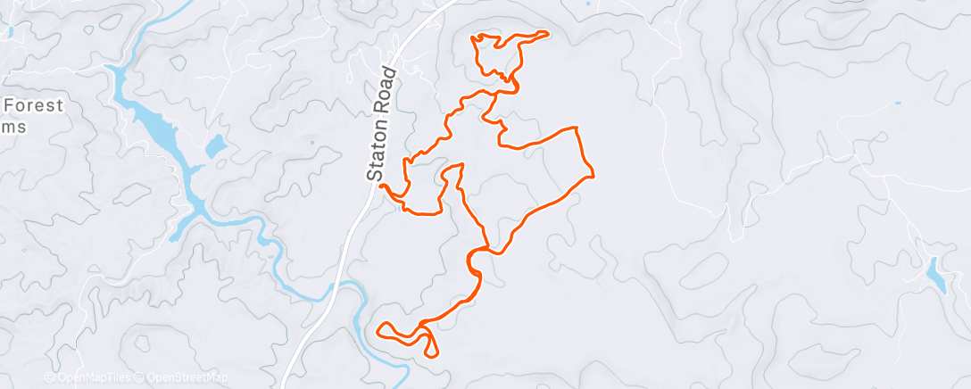 Map of the activity, Afternoon Run