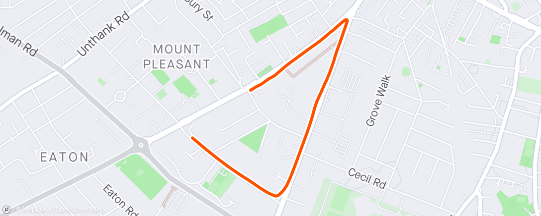 Map of the activity, HR jog