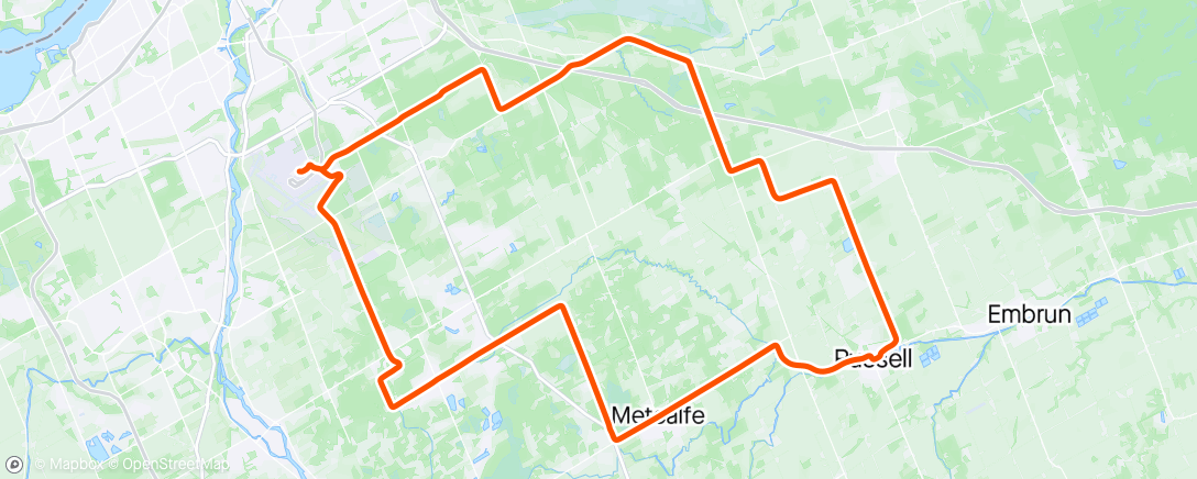 Map of the activity, OBC Group Ride