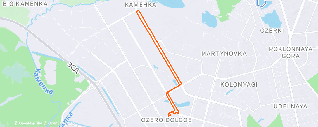 Map of the activity, Вечерний забег