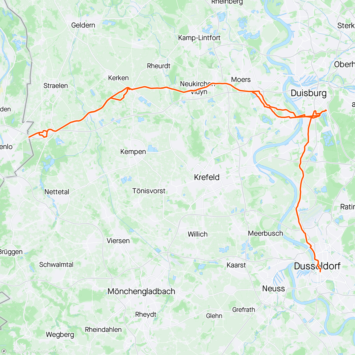 Map of the activity, Crewloop Hinfahrt und Begleitung