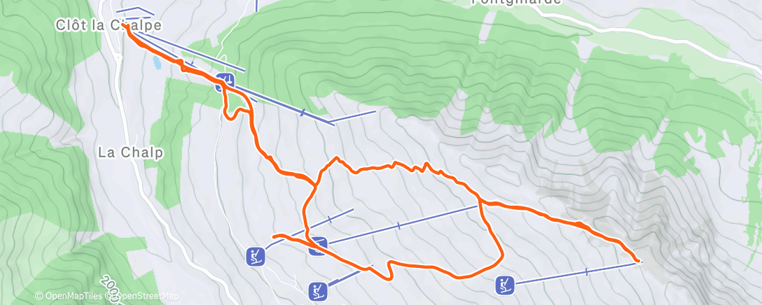 Mapa da atividade, Ski de randonnée le matin