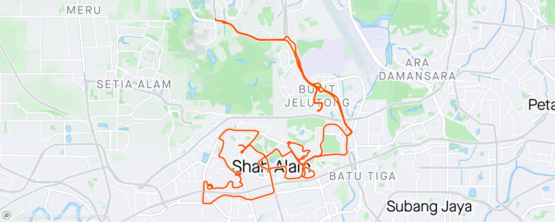 Mapa da atividade, Around Shah Alam