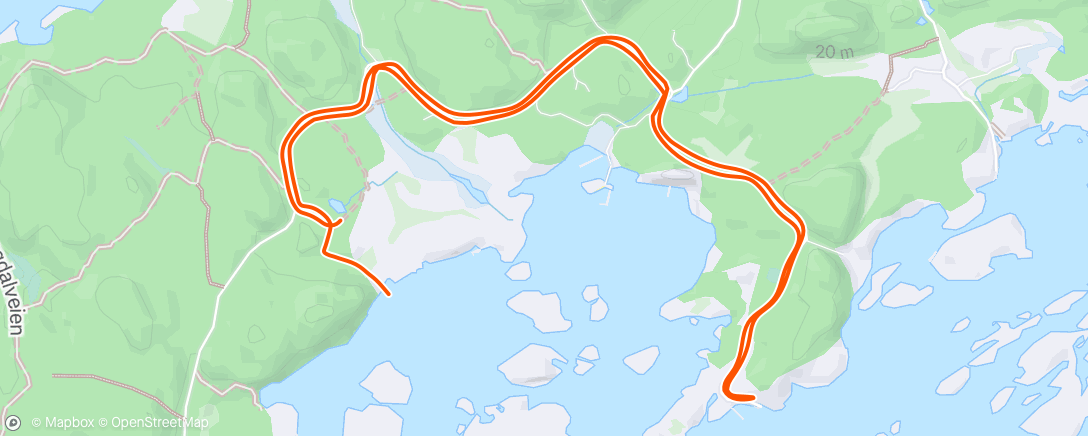 Map of the activity, Evening Run
