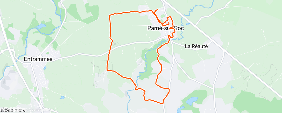 Map of the activity, Course à pied le matin