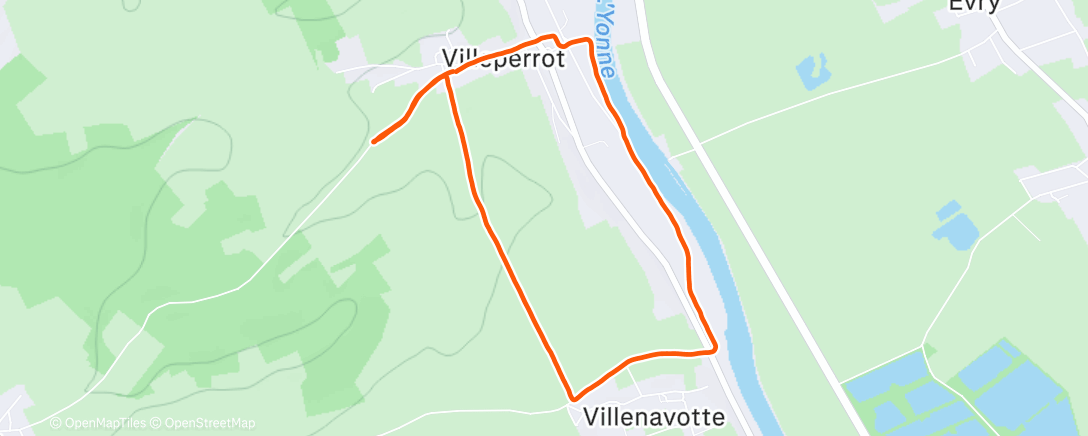 Map of the activity, Lunch Run