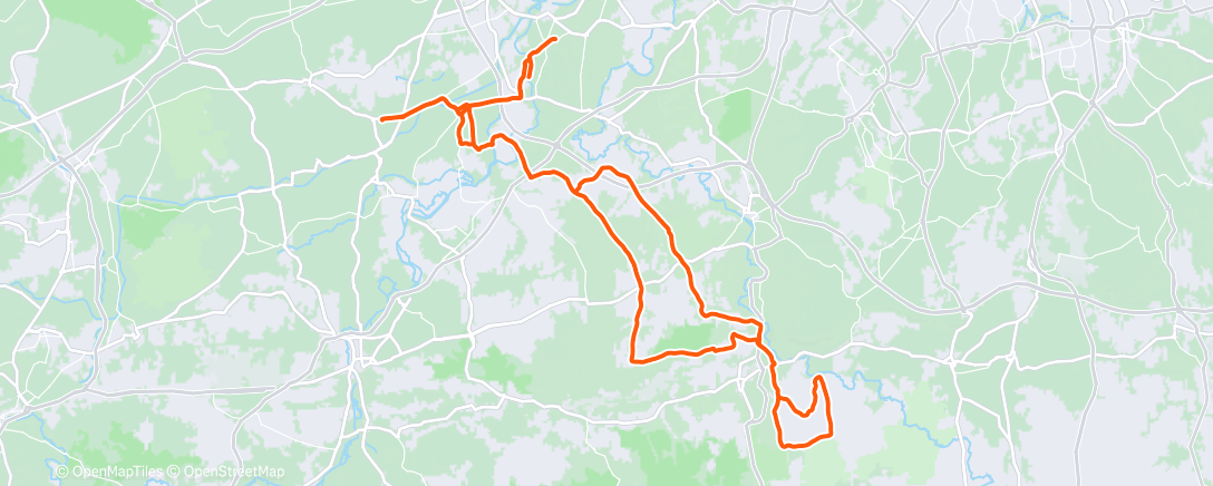 Map of the activity, To Brockham for lunch with Arleen , Martyn and JS