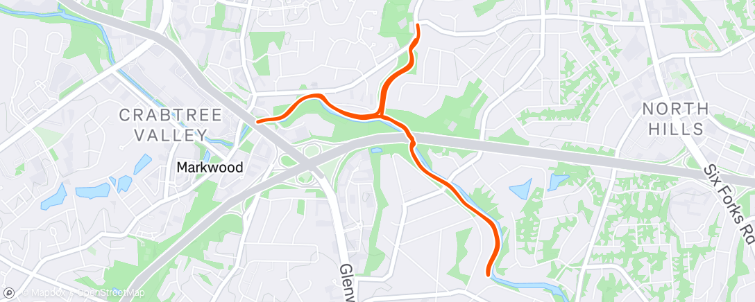 Map of the activity, Afternoon Run