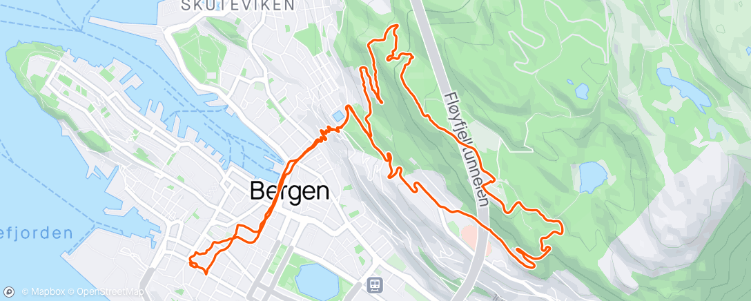 Map of the activity, Morra tur til Fløien