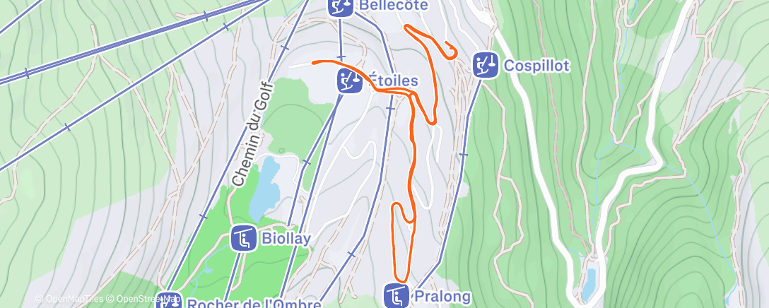 Map of the activity, Frequency run