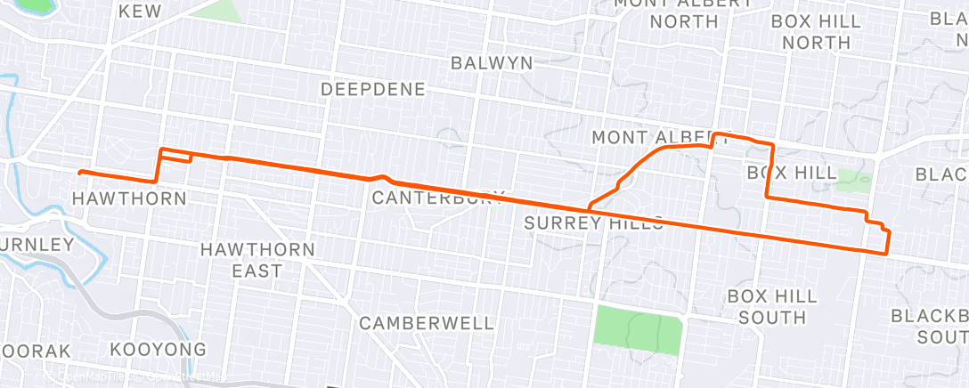 Map of the activity, Evening Ride