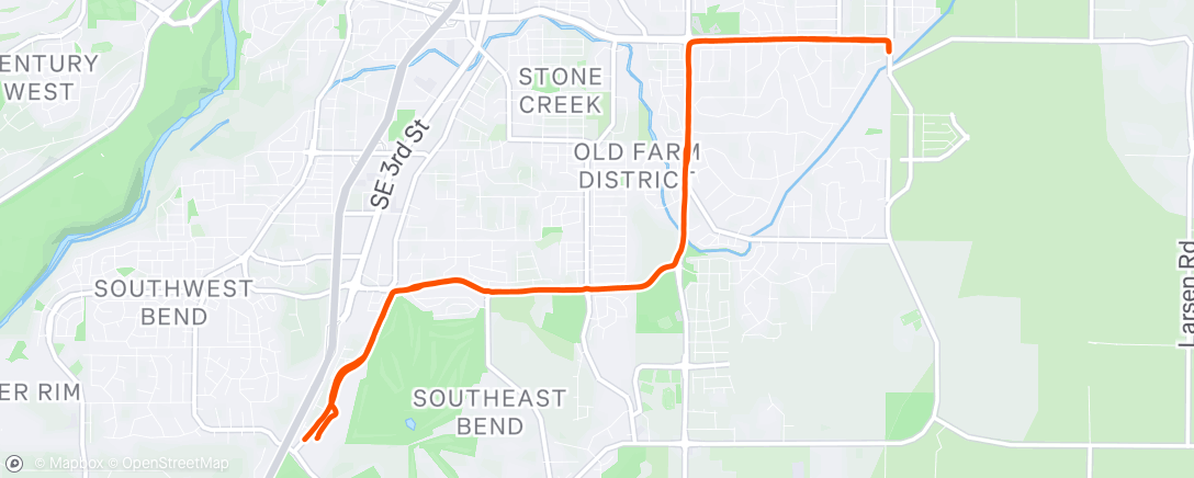 Map of the activity, angry run