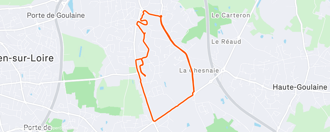 Карта физической активности (Échauffement rapide + côté longue descente VMA montée seuil ++)