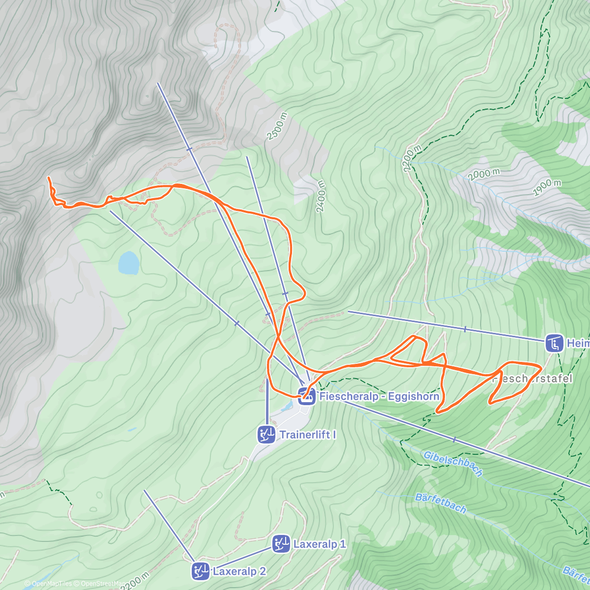 Map of the activity, Sunny but cold 🥶