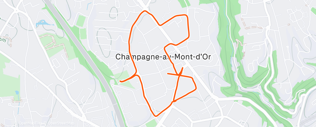 Map of the activity, Petit  tour  solo dans Champagne au Mont d’Or  - bien froid mais agréable de se bouger