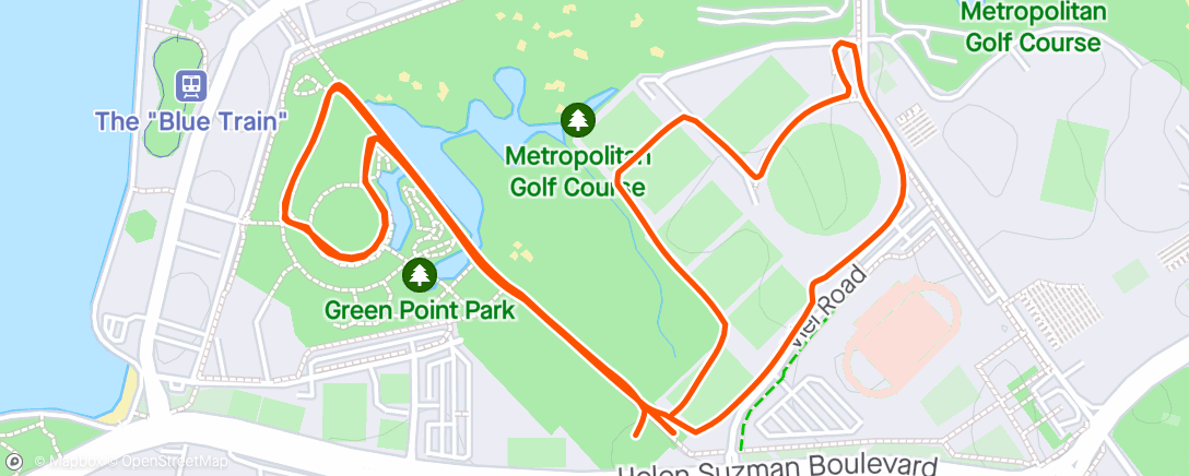 Map of the activity, Greenpoint parkrun