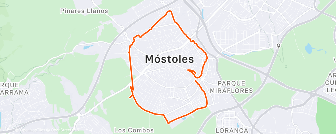 Map of the activity, Vuelta a Móstoles