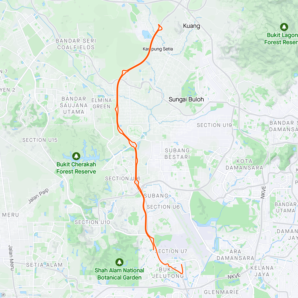 Map of the activity, Weekend Ride