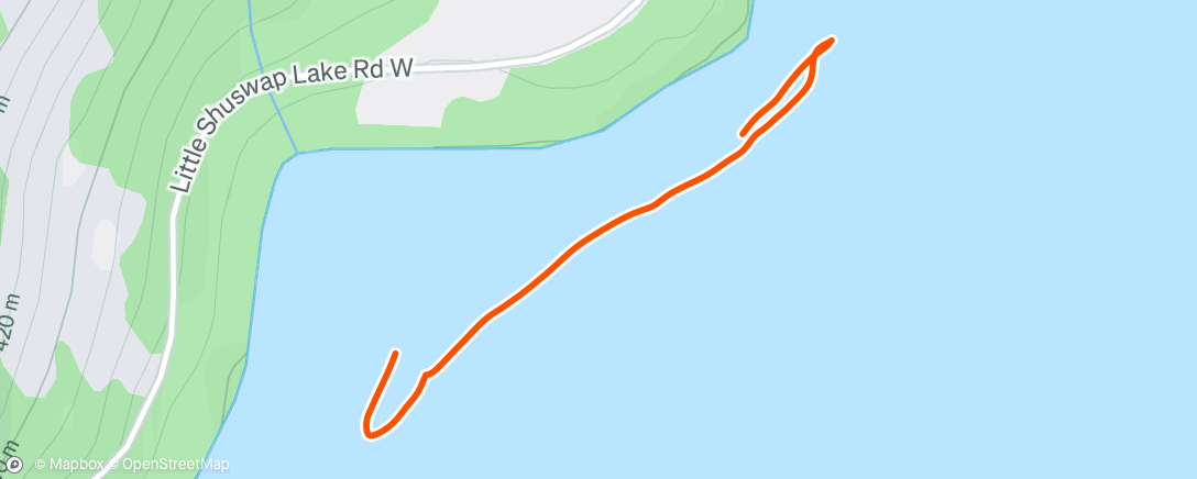 Map of the activity, Afternoon Stand Up Paddling
