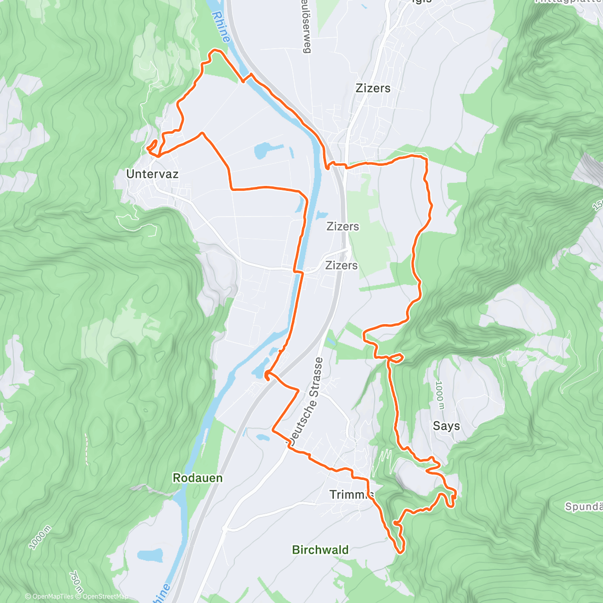 Map of the activity, time on feet