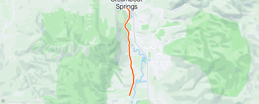 Map of the activity, Evening Ride "mostly flat"