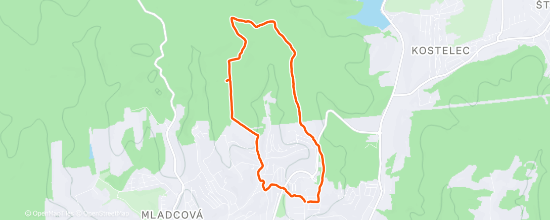 Map of the activity, Afternoon Trail Run