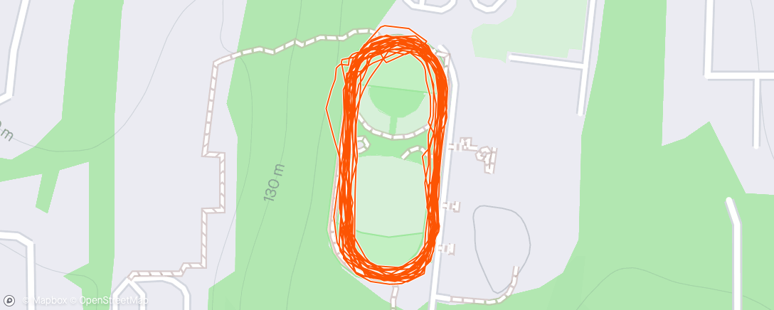 Map of the activity, Tried Edmonds Running Club track workout 10 x 200. Legs are toast. I might need to rest them. Nope… shut up legs… we go again tomorrow 😂