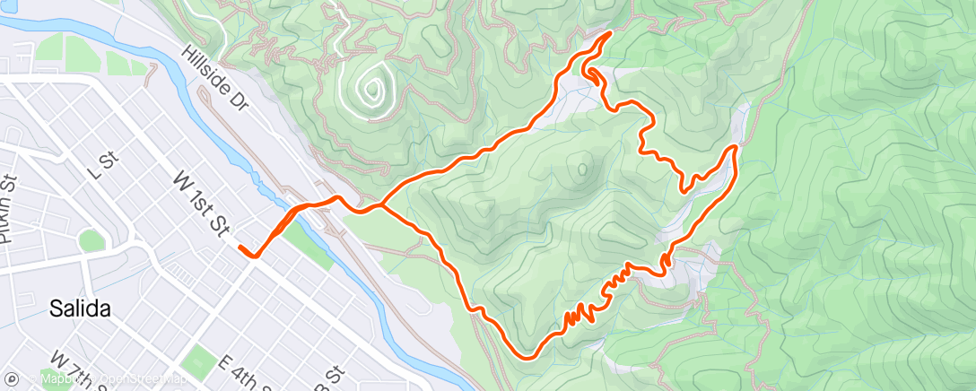 Map of the activity, 7000' Running Company Group Run