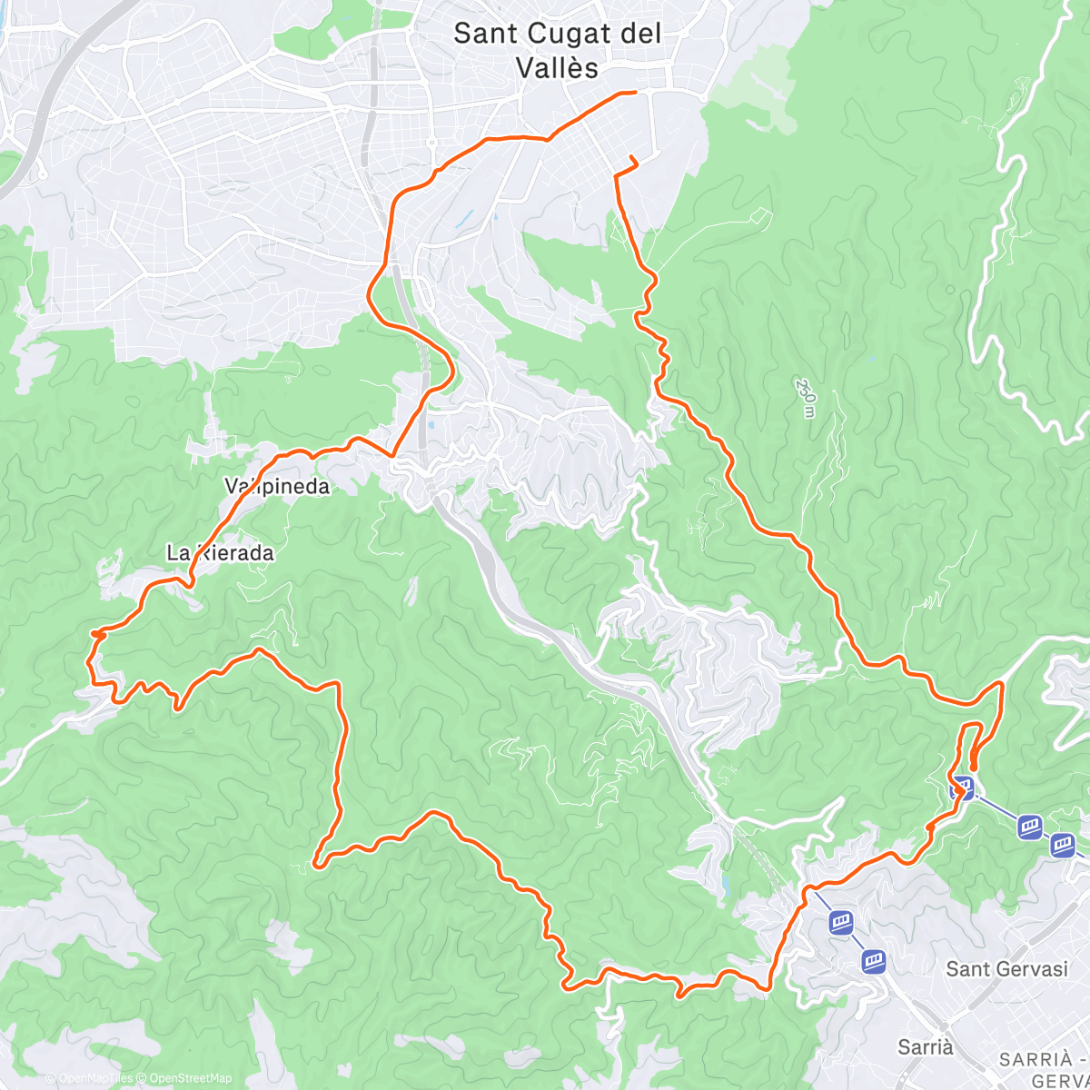 Map of the activity, Salida por carretera con Liang