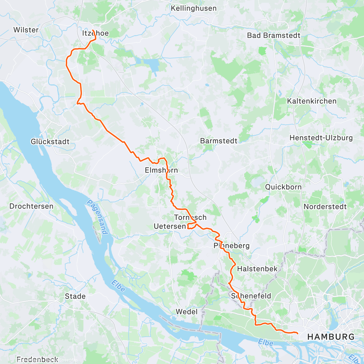 Map of the activity, Altona - Itzehoe